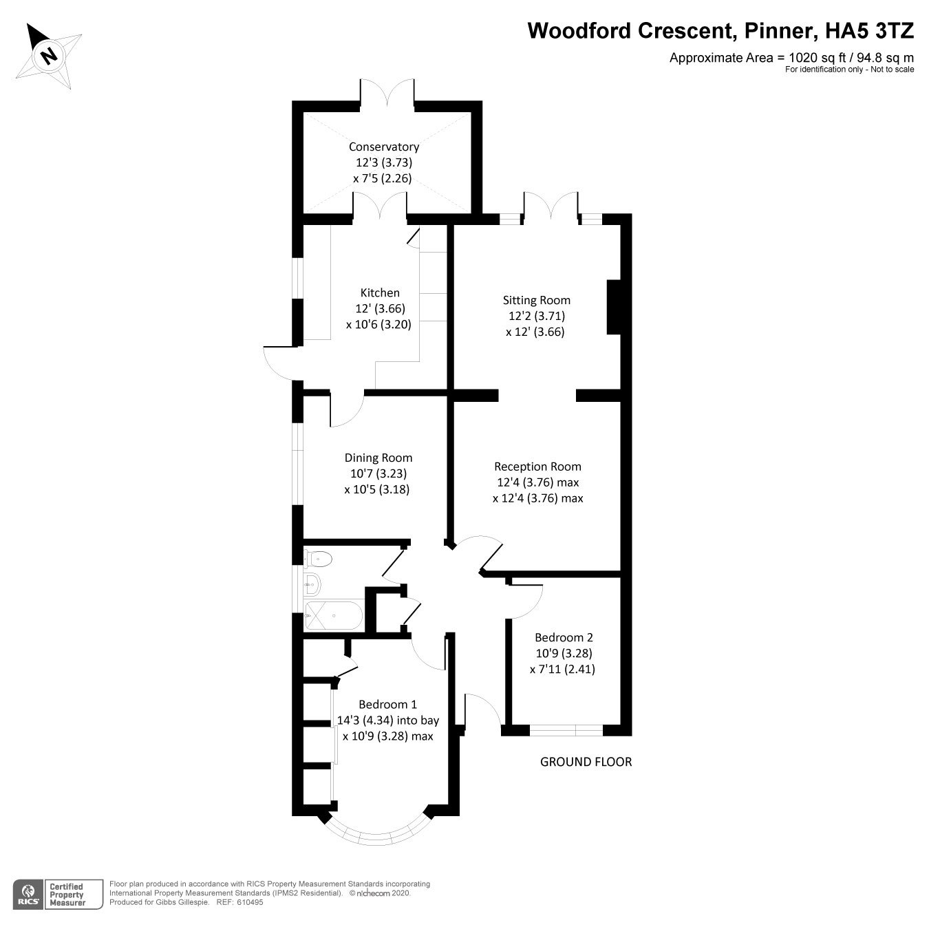 Woodford Crescent, Pinner, Middlesex HA5, 2 bedroom bungalow for sale