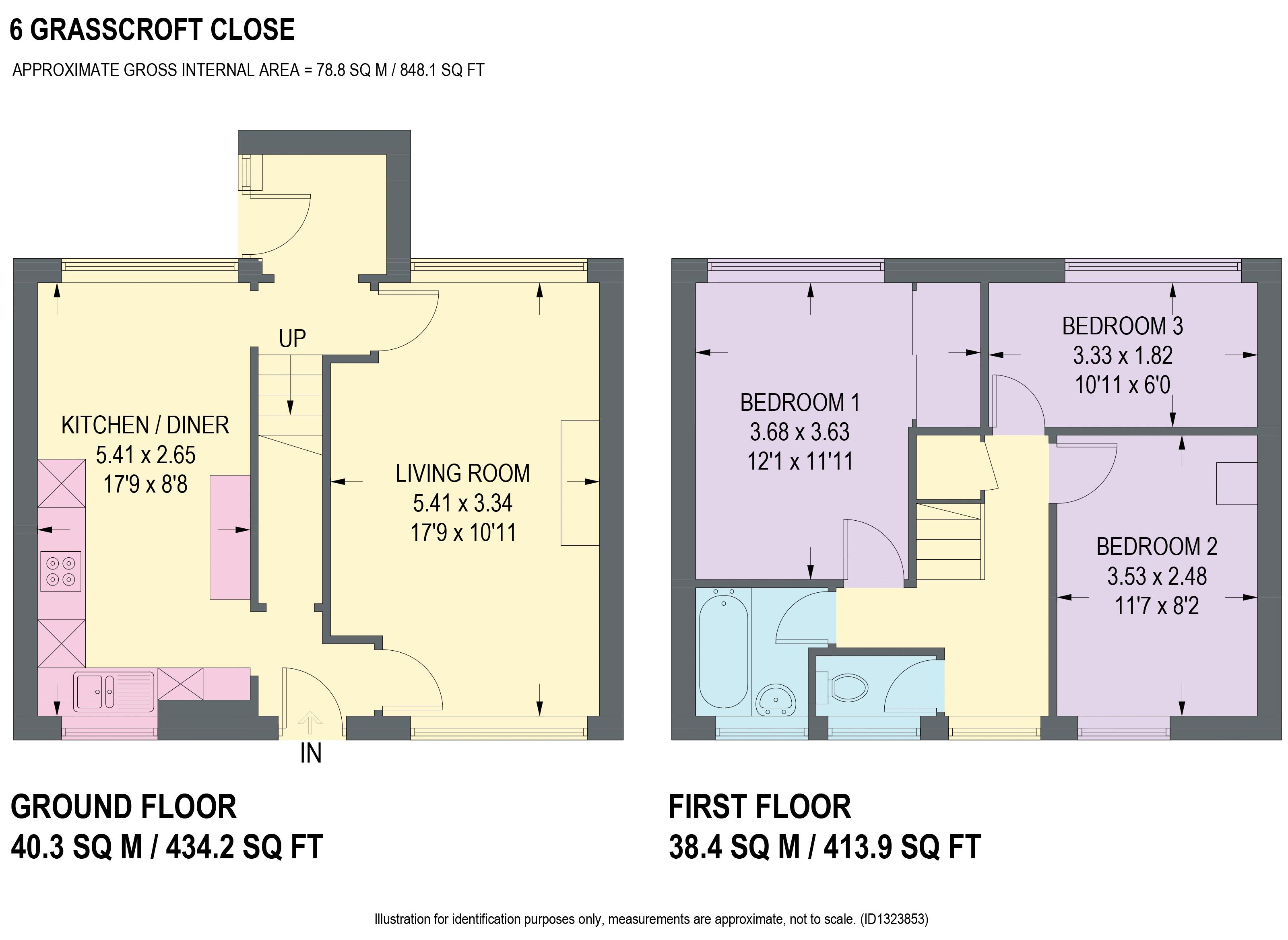 6, Grasscroft Close, Chesterfield floorplan