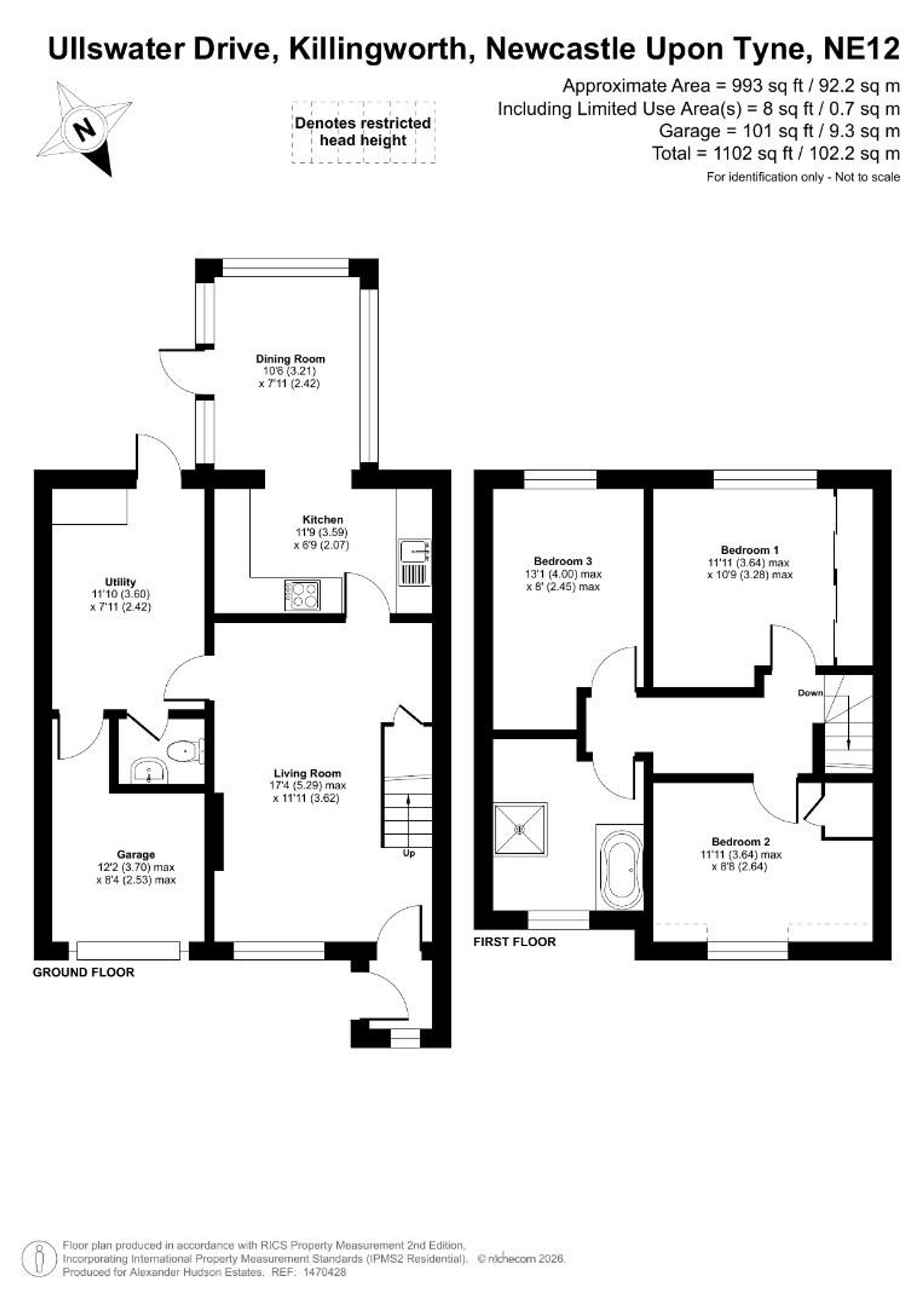 16 Ullswater Drive, Newcastle Upon Tyne floorplan