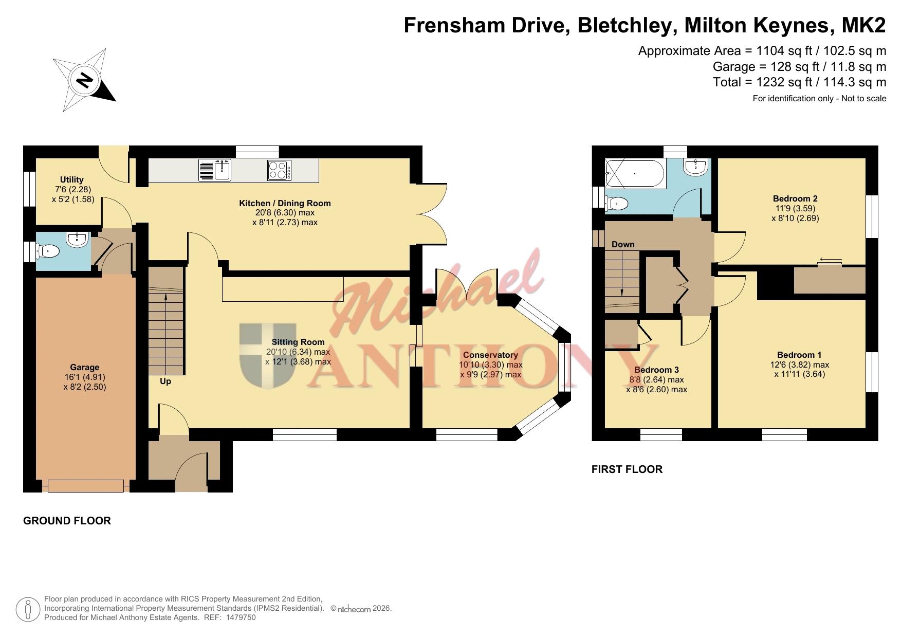1, Frensham Drive, Milton Keynes floorplan