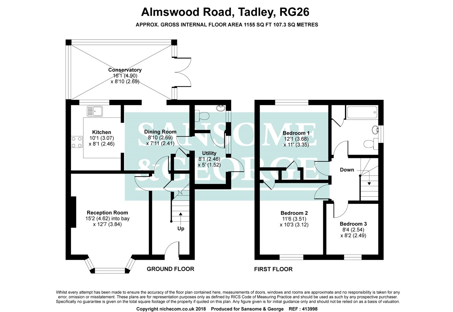 3 Bedrooms Semi-detached house for sale in Almswood Road, Tadley, Hampshire RG26