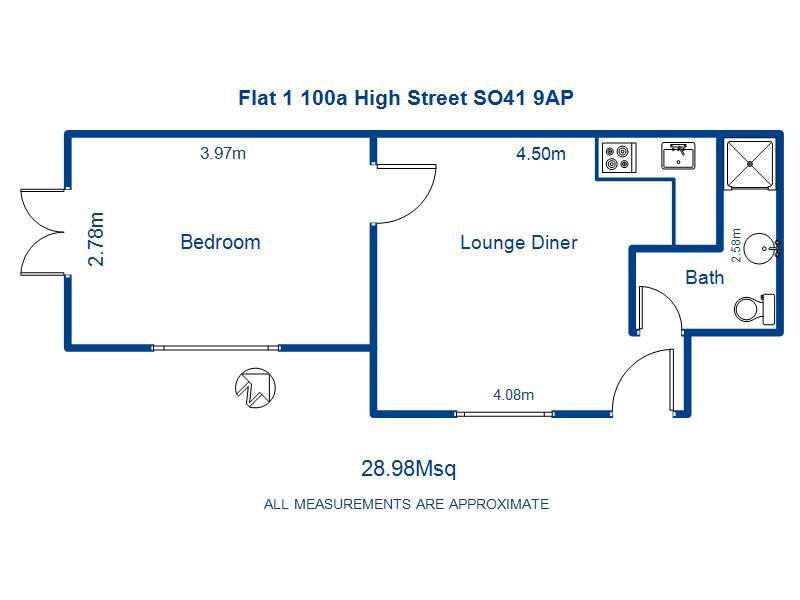 Flat 1, 100a, High Street, Lymington floorplan