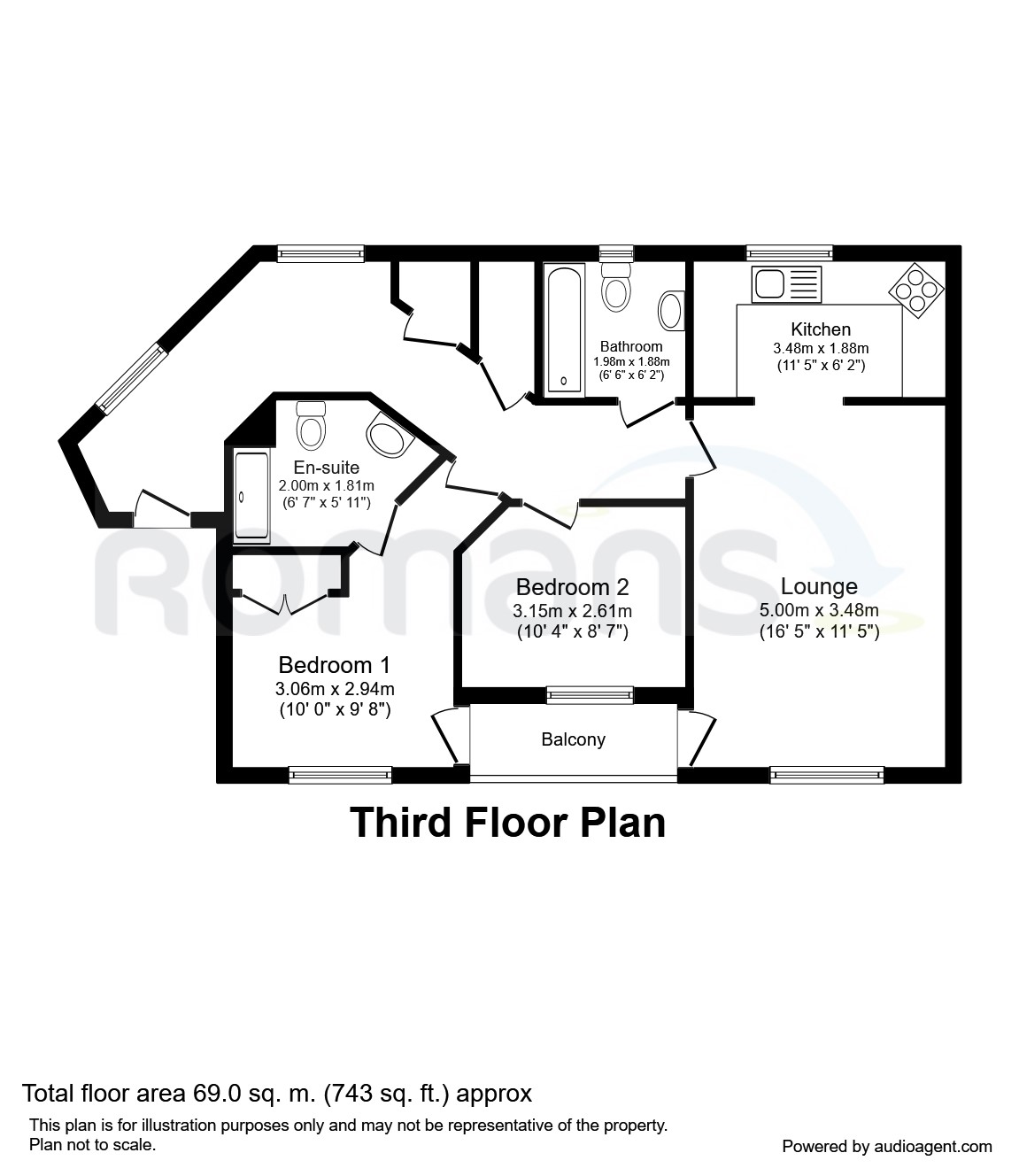 2 Bedrooms Flat to rent in Russell Road, Basingstoke RG21