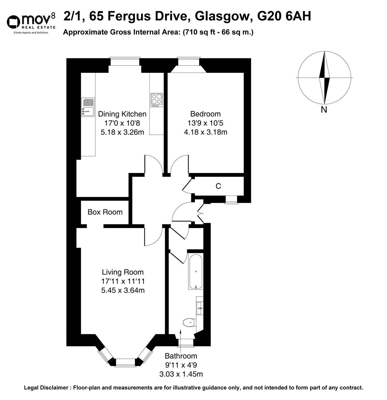 Fergus Drive, North Kelvinside, Glasgow G20, 1 bedroom flat for sale