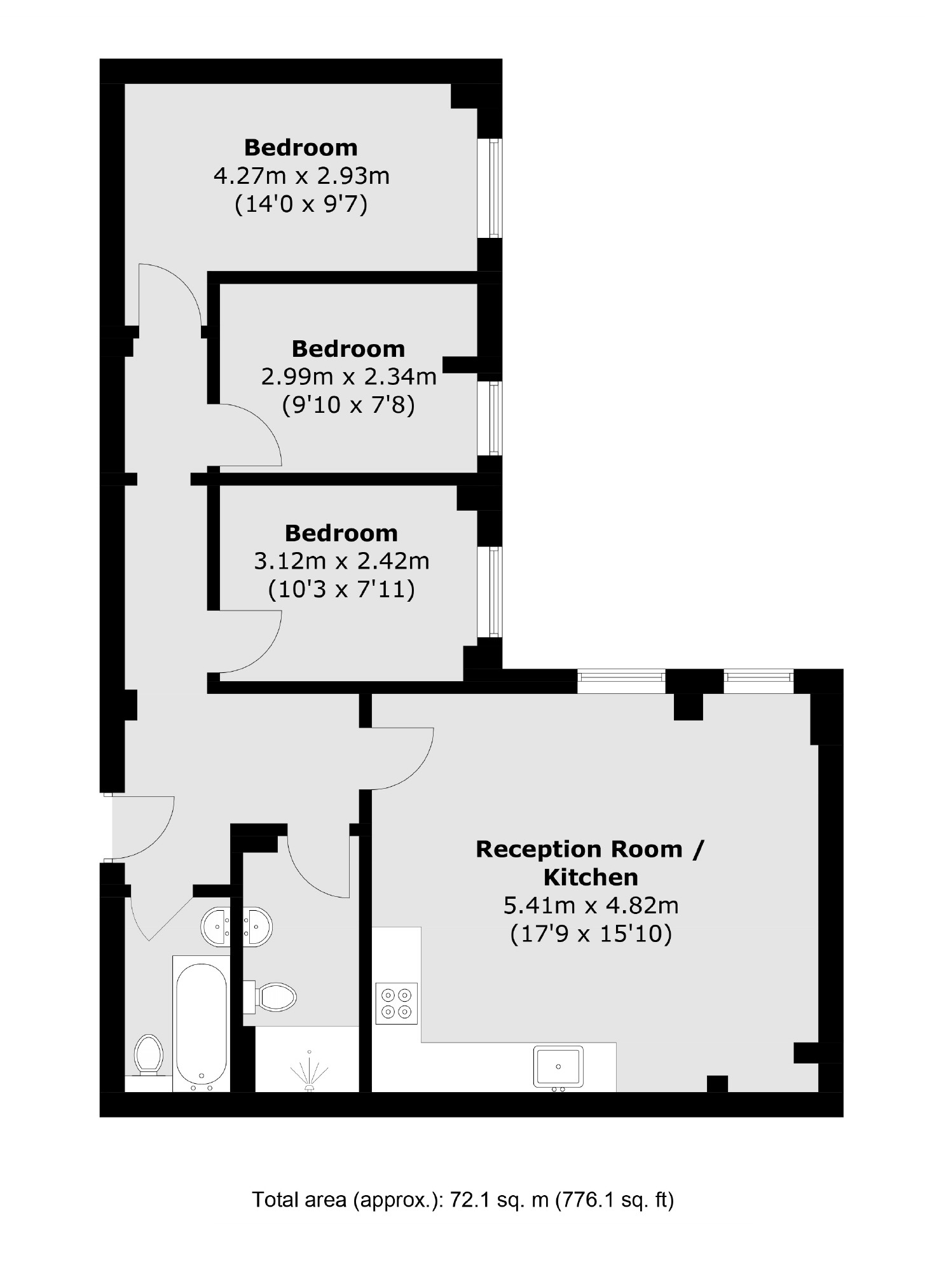Flat 593, Park West, Edgware Road, London floorplan