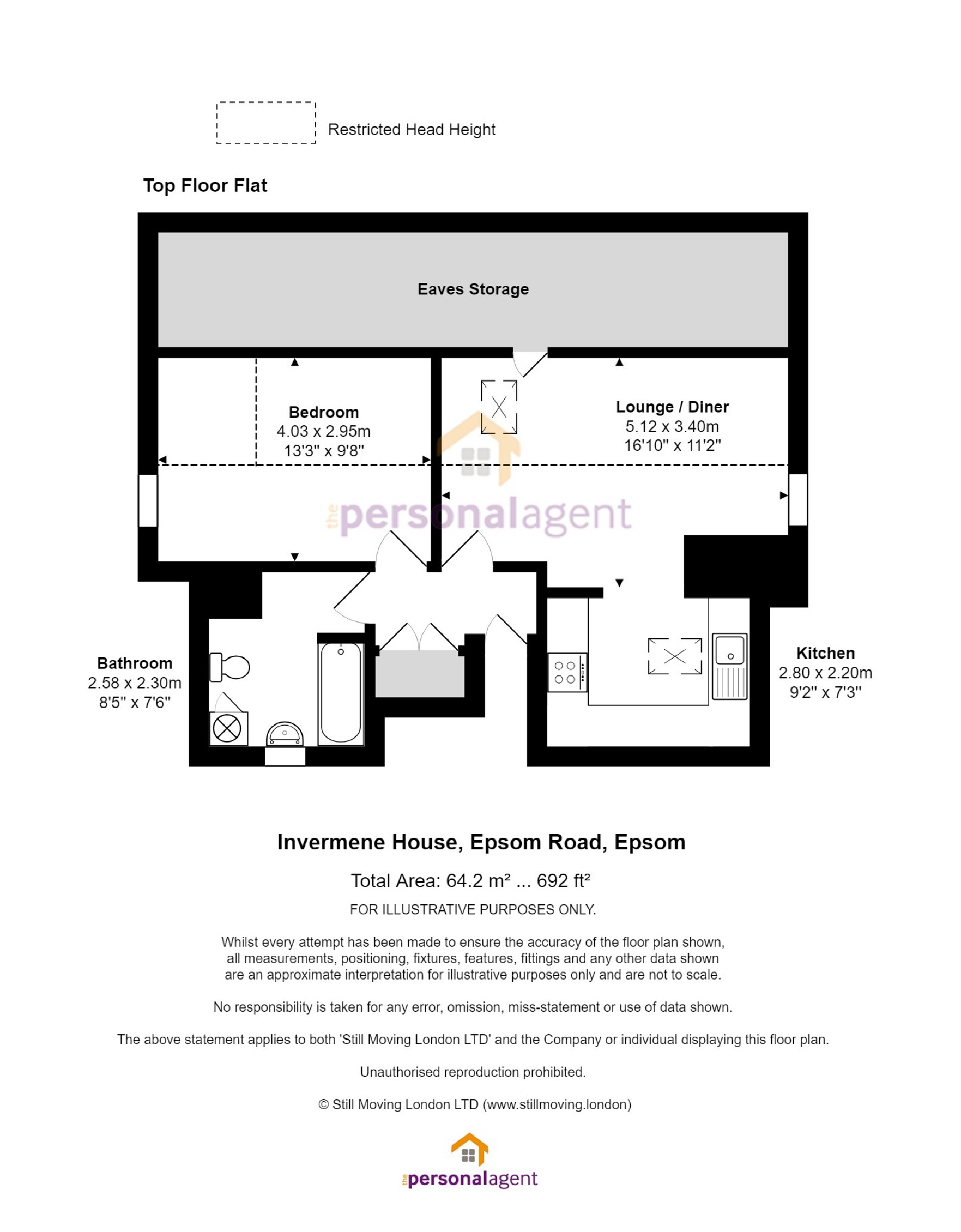 1 Bedrooms Flat for sale in Invermene House, Epsom, Surrey KT17