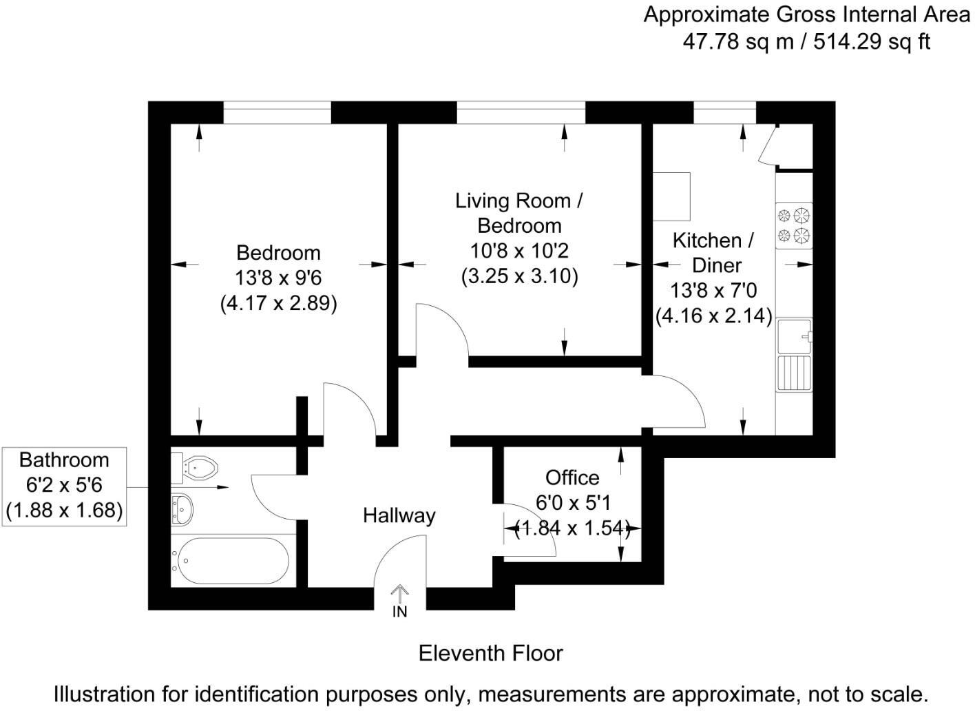 Flat 60 Stellar House, 900 High Road, London floorplan