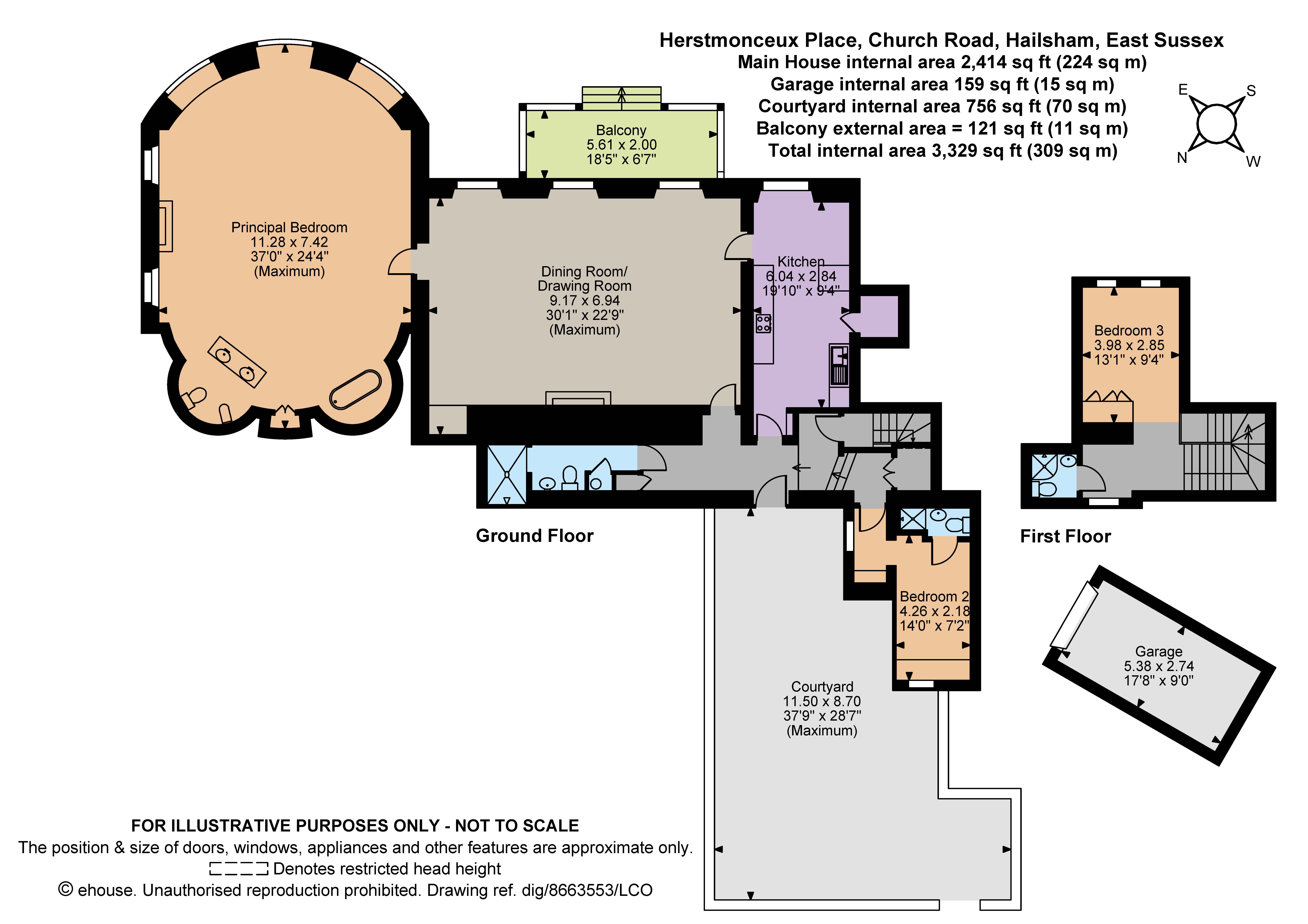 Flat 5, Herstmonceux Place,, Church Road, Hailsham floorplan