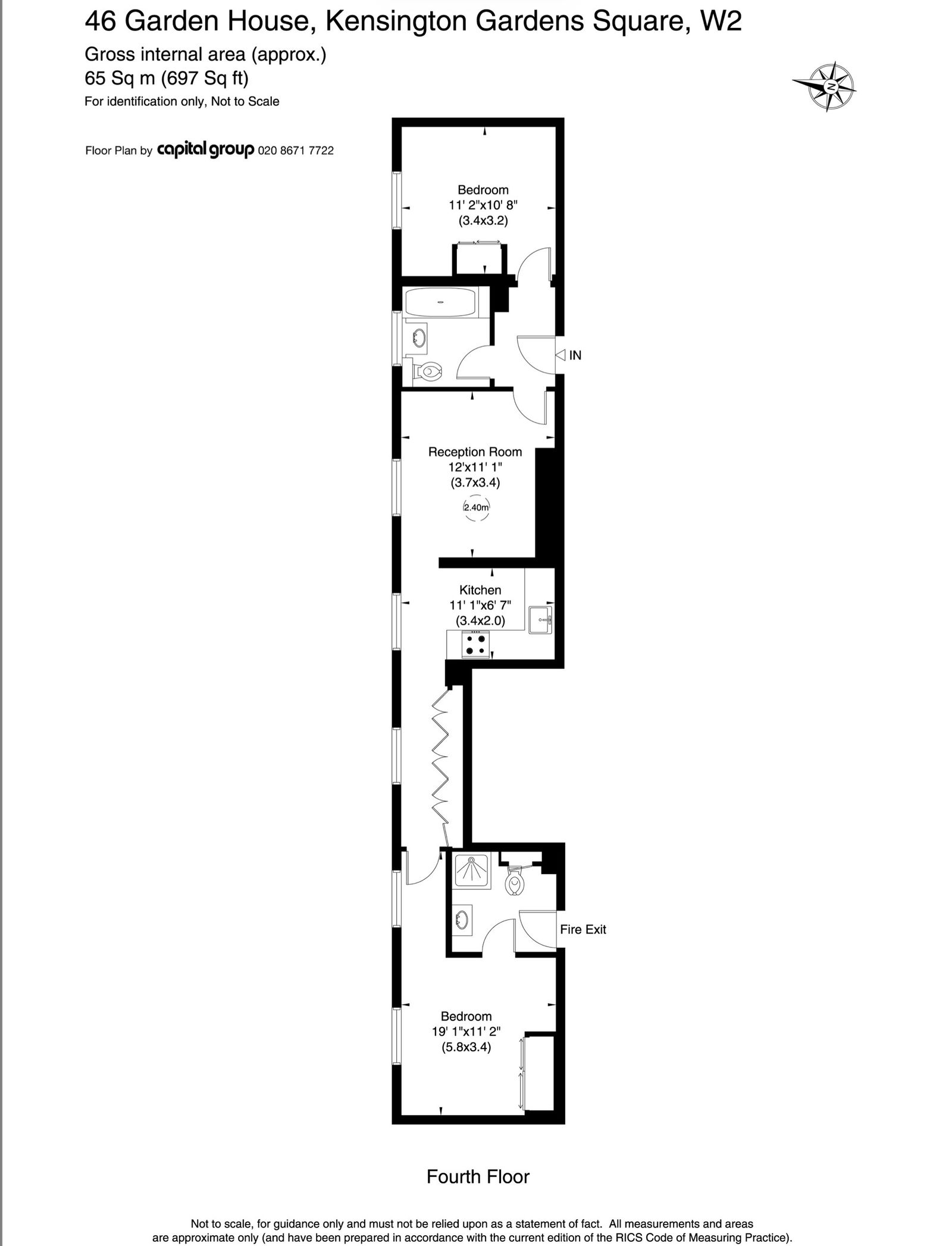 Garden House 86-92,Flat 46, Kensington Gardens Square, London floorplan