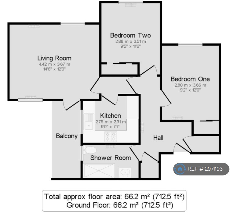 Flat Vivary Heights, Broadlands Rise, Taunton floorplan