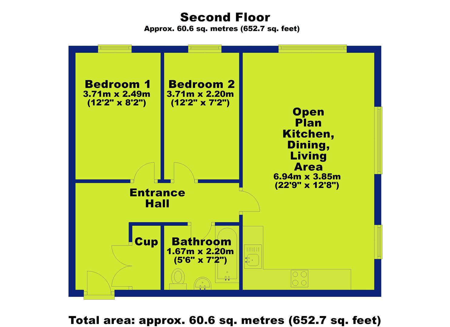 Apartment 203, 696, Woodborough Road, Nottingham floorplan