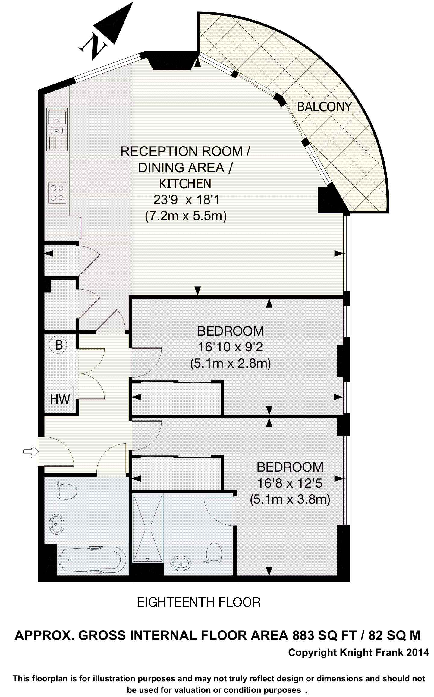 Apartment 1803, Altitude Point, London floorplan