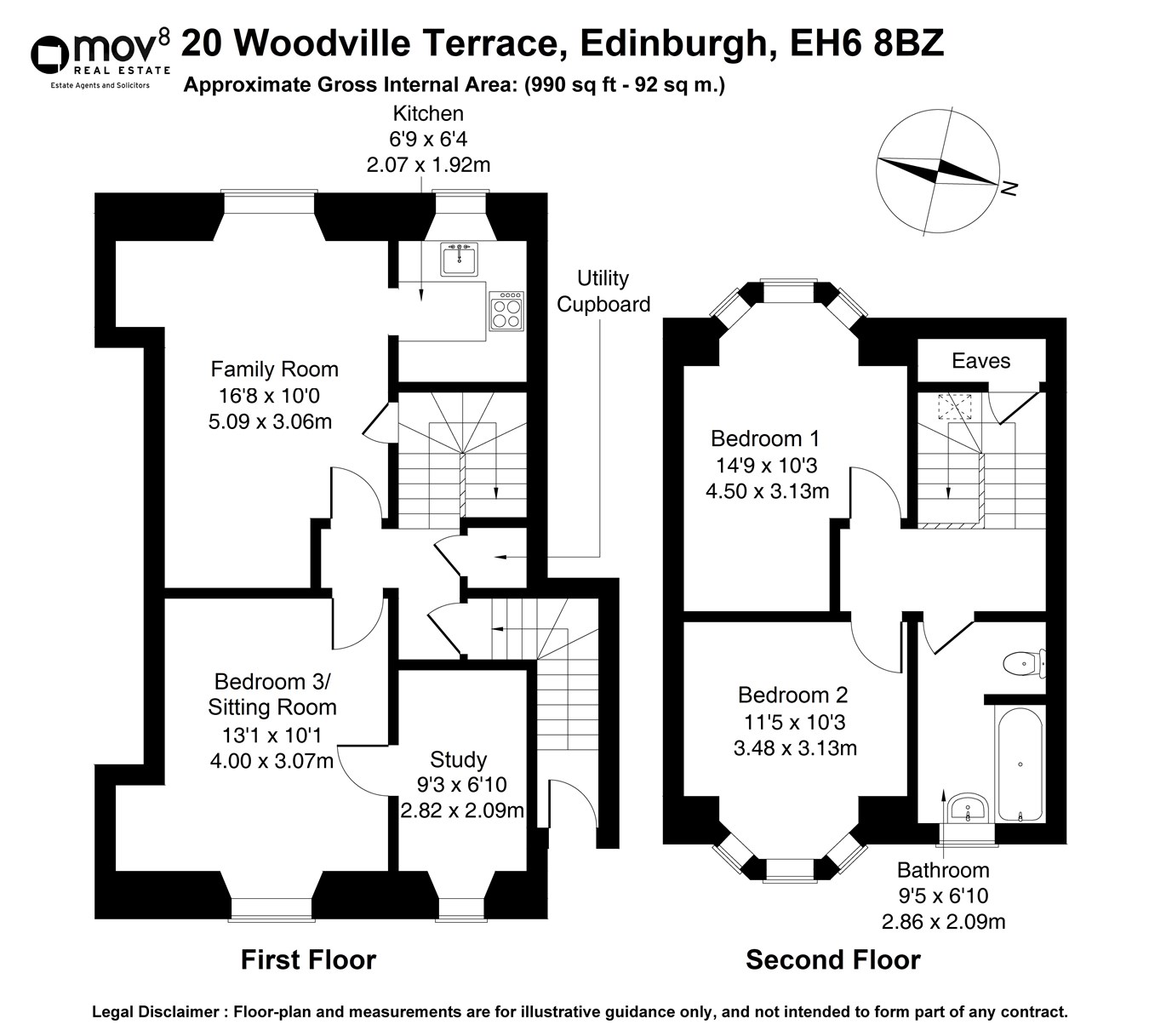 Woodville Terrace, Leith Links, Edinburgh EH6, 3 bedroom flat for sale