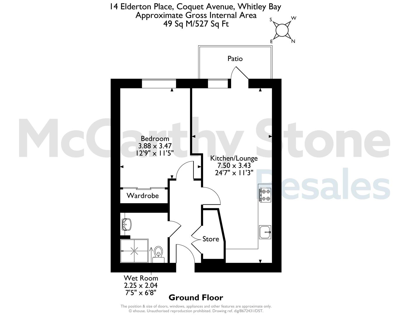 14 Elderton Place, Coquet Avenue, Whitley Bay floorplan