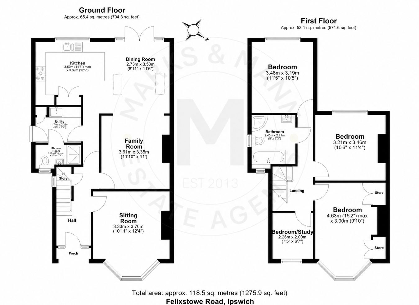 306, Felixstowe Road, Ipswich floorplan