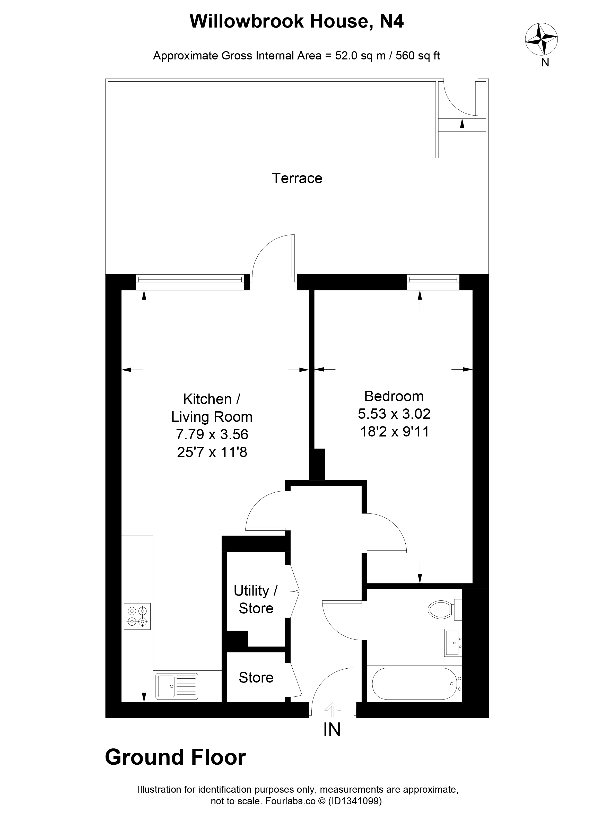 Flat 81, Willowbrook House, Coster Avenue, London floorplan