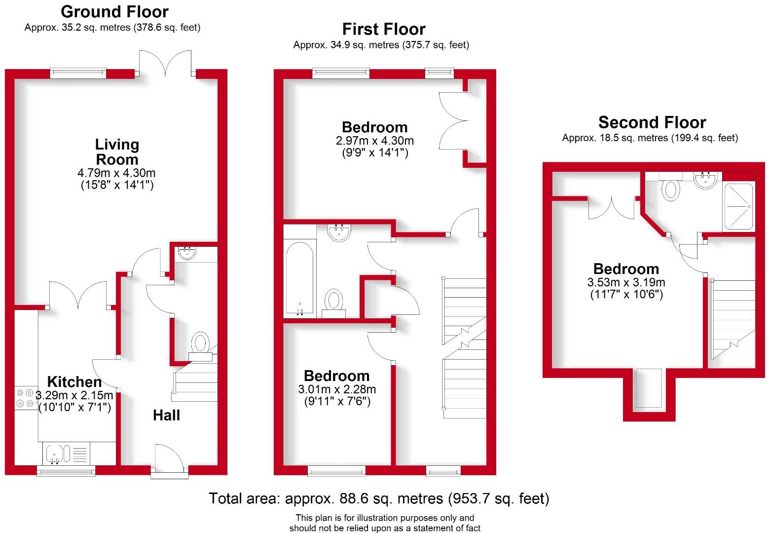 3 bed terraced house for sale in Lindop Close, Cubbington, Leamington