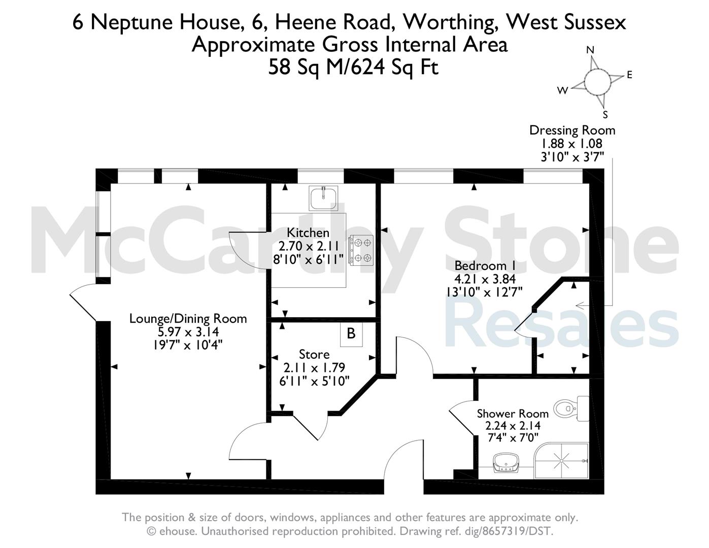 6 Neptune House, Heene Road, Worthing floorplan