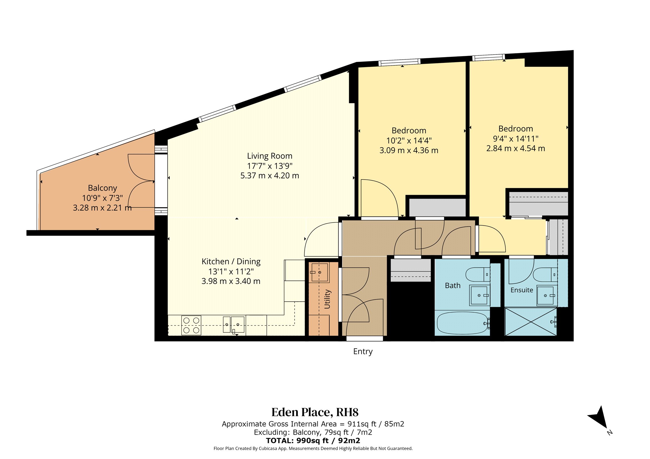 Apartment 13, Hardwick House, 1, Eden Place, Surrey floorplan