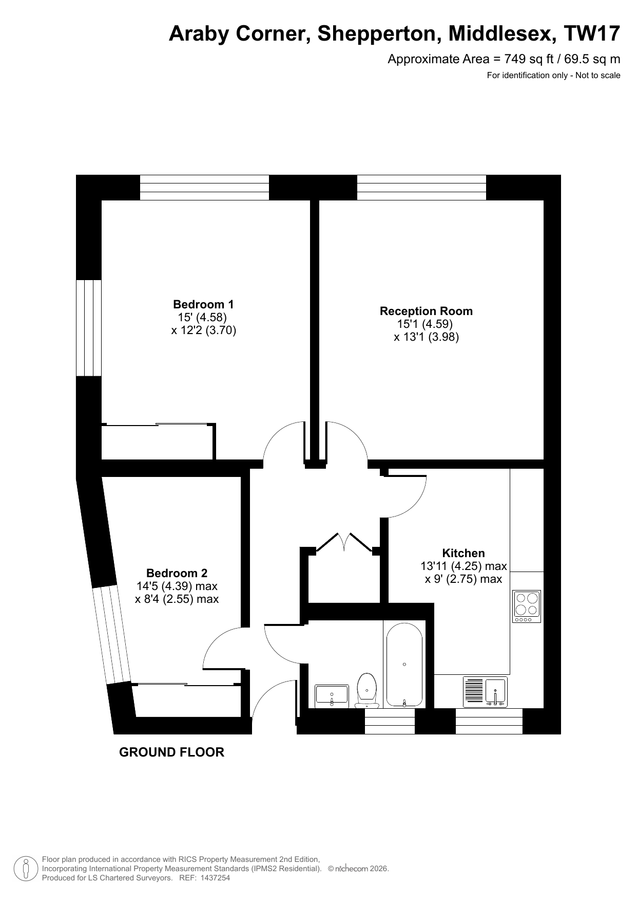 Flat 1, Araby Corner, Shepperton floorplan