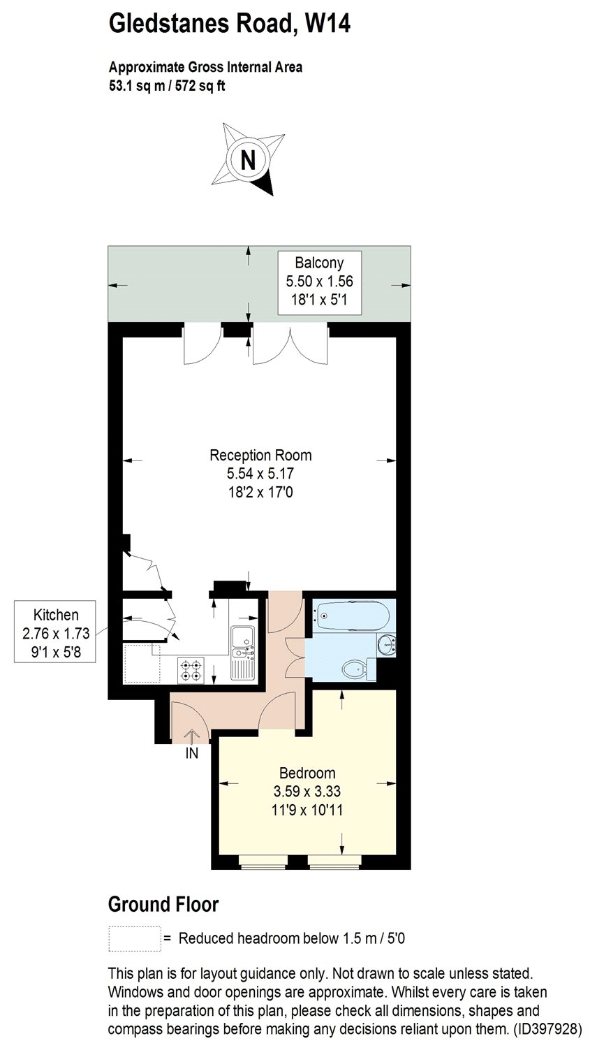 1 Bedrooms Flat for sale in Gledstanes Road, Barons Court, London W14