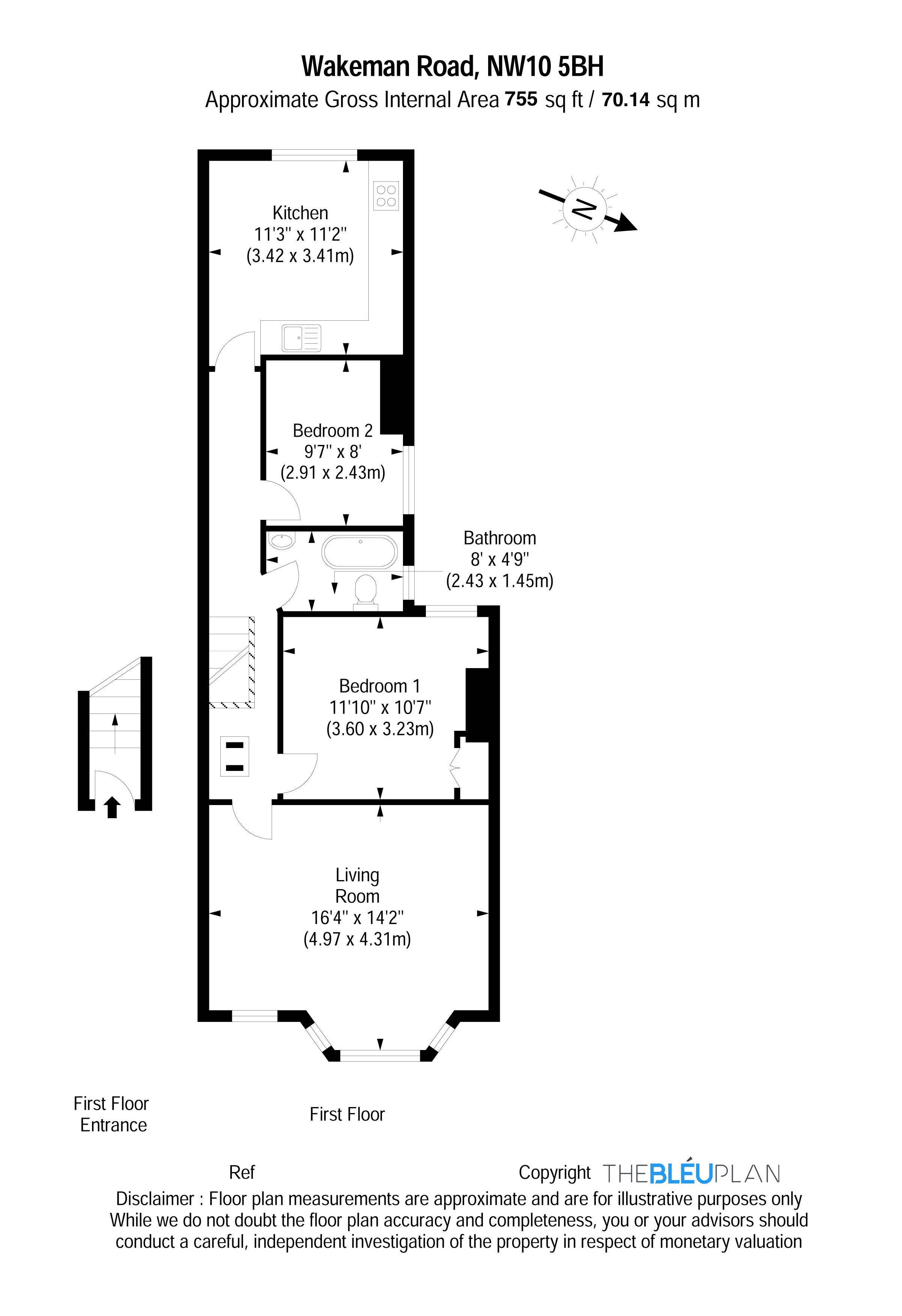 2 Bedrooms Flat for sale in Wakeman Road, London NW10