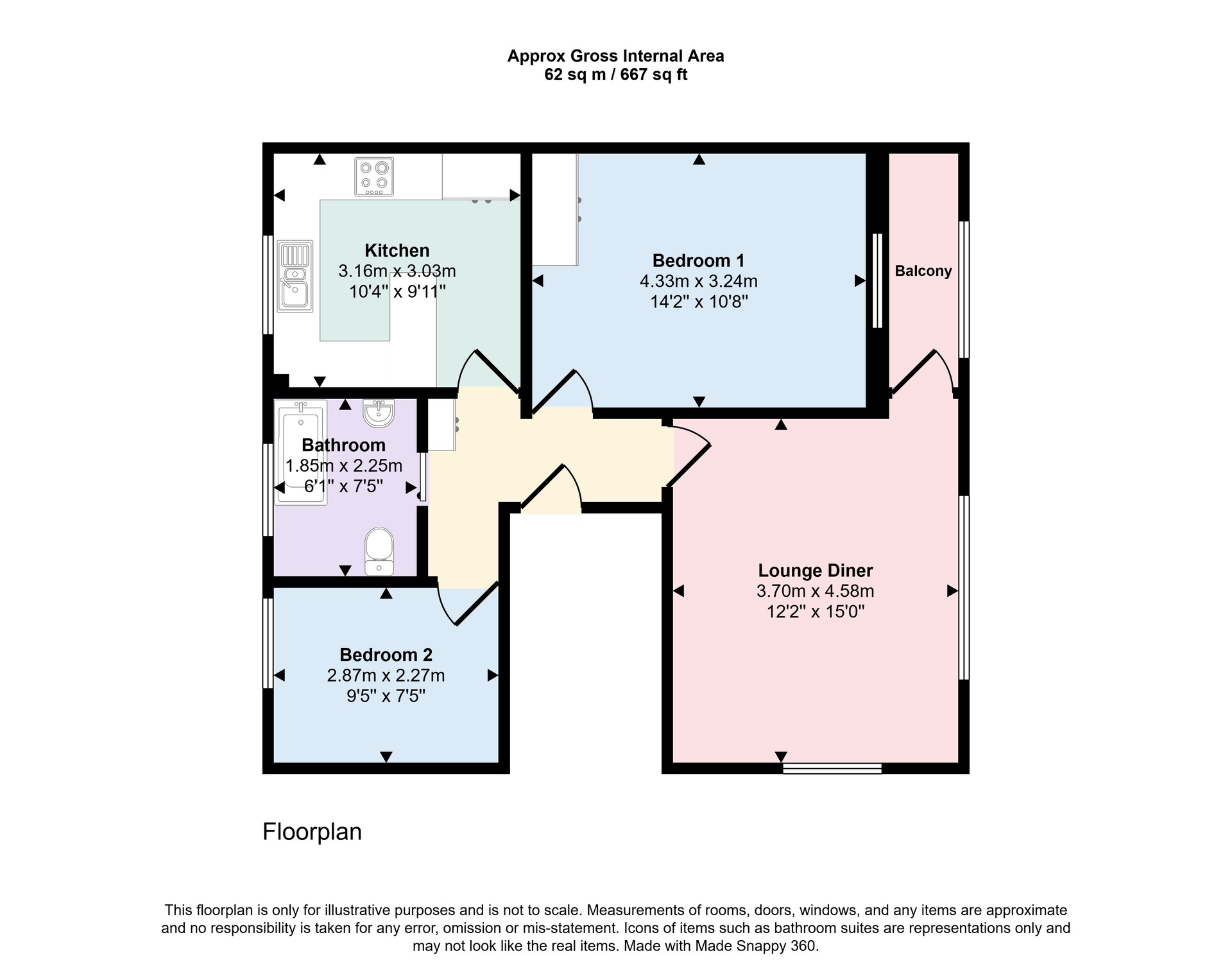 Flat 2, 535 Garstang Road, Broughton, Preston floorplan