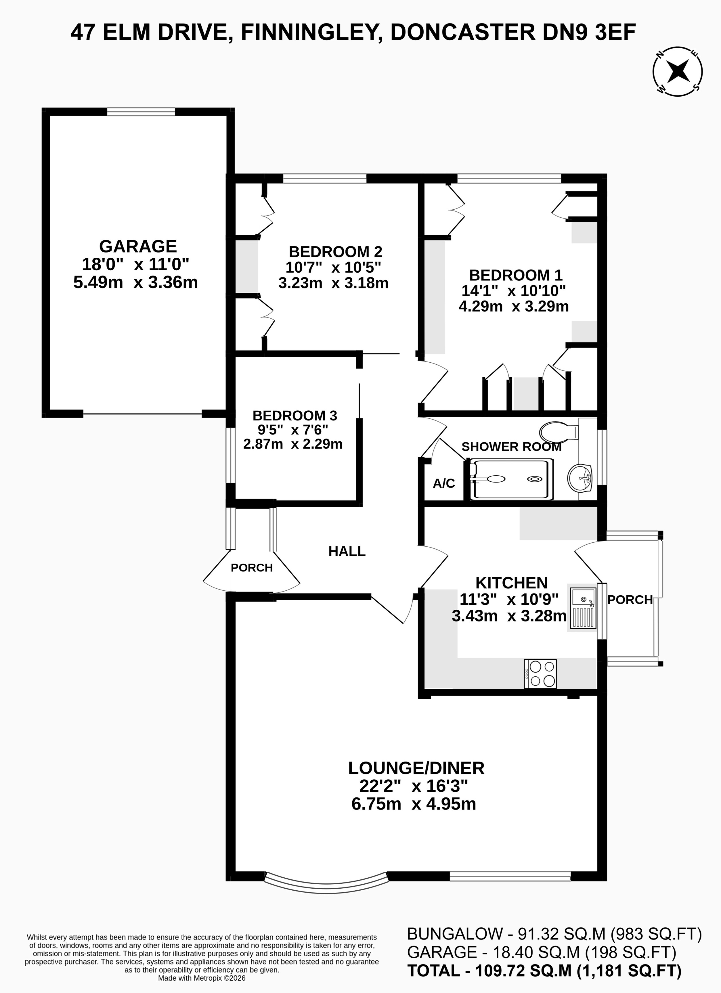 47, Elm Drive, Doncaster floorplan