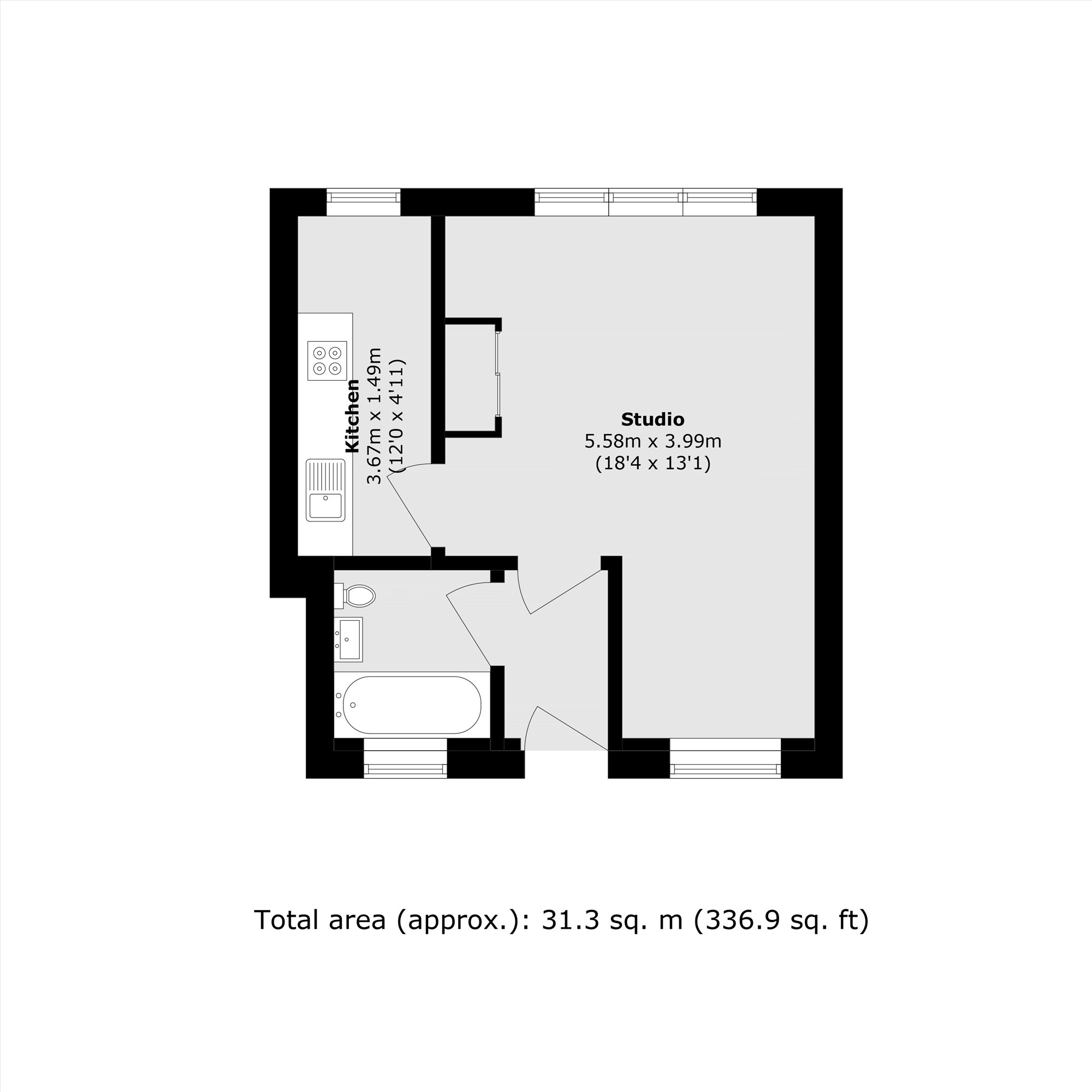 Flat 54, Dinerman Court, 38-42, Boundary Road, London floorplan