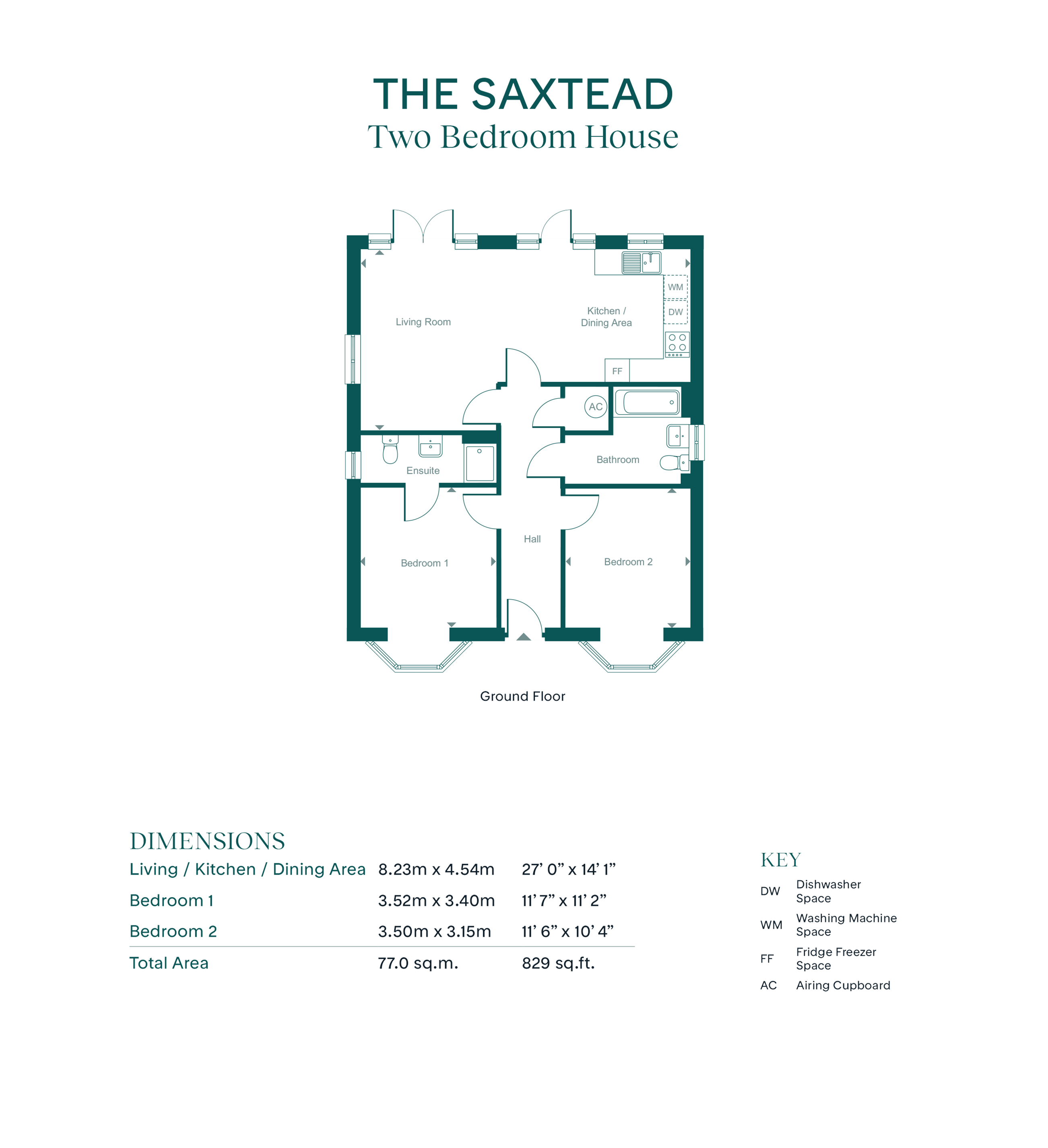 8 Sunflower Close - Saxstead 1MRF, Leaf Living at Cavendish View, Thurston IP31, Thurston floorplan