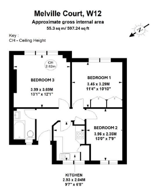 Flat 30, Melville Court, Goldhawk Road, London floorplan