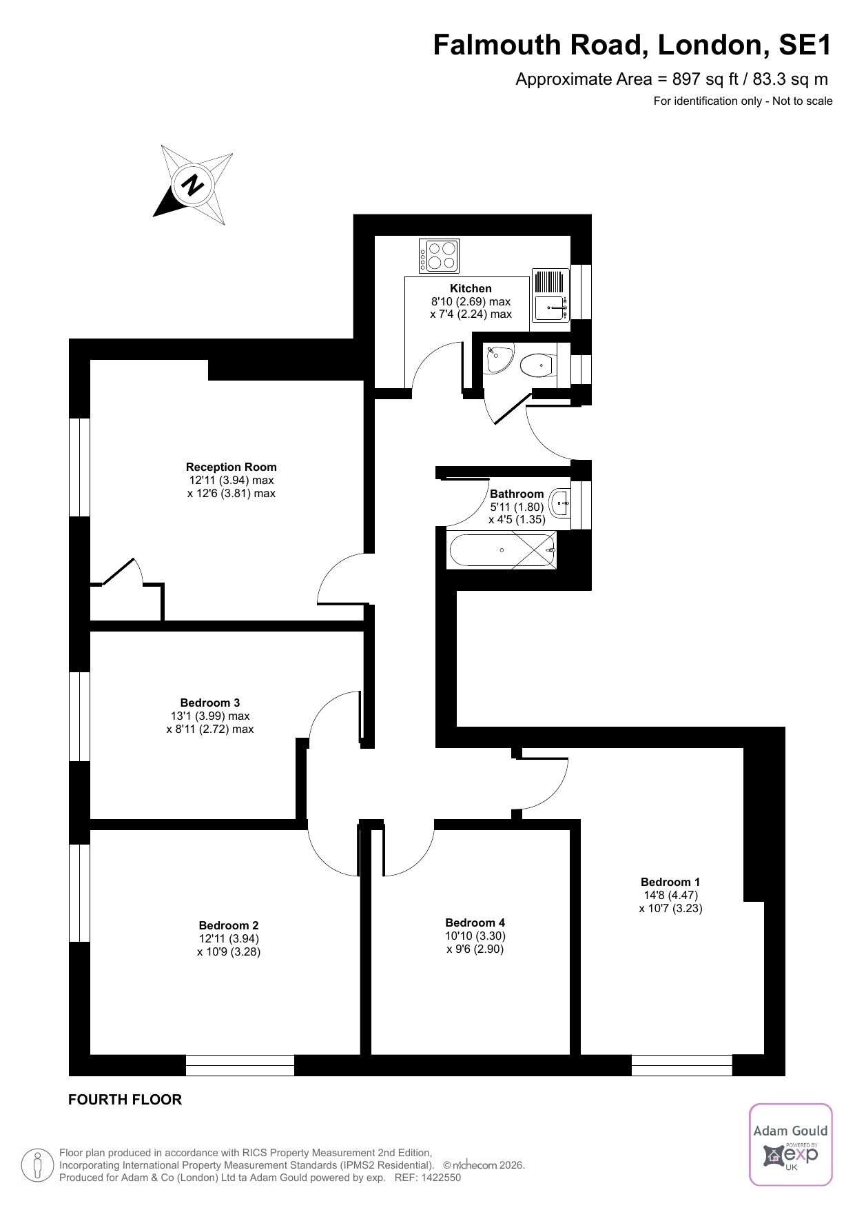 Whitworth House,Flat 28, Falmouth Road, London floorplan