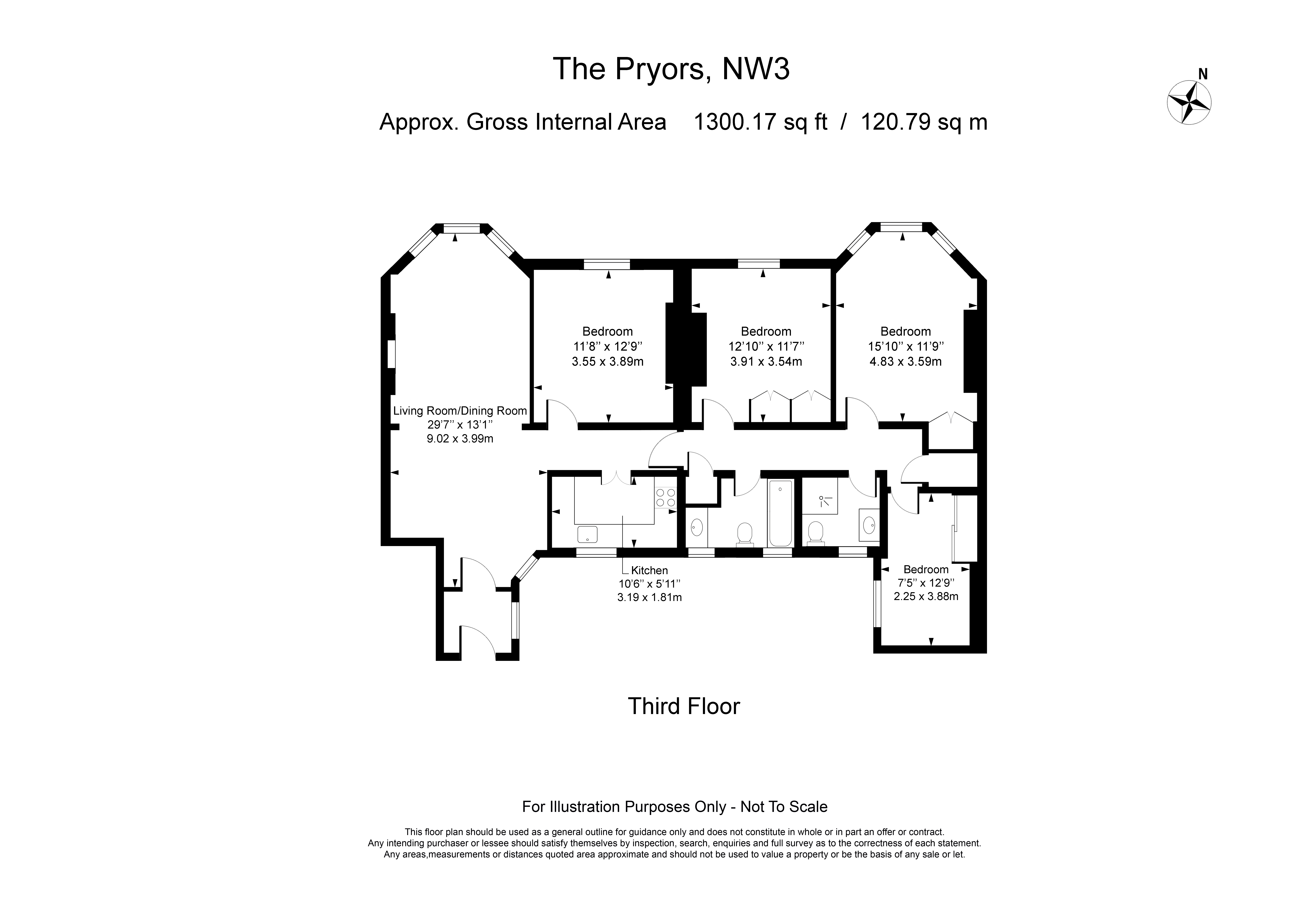 Flat 23,, The Pryors, London floorplan
