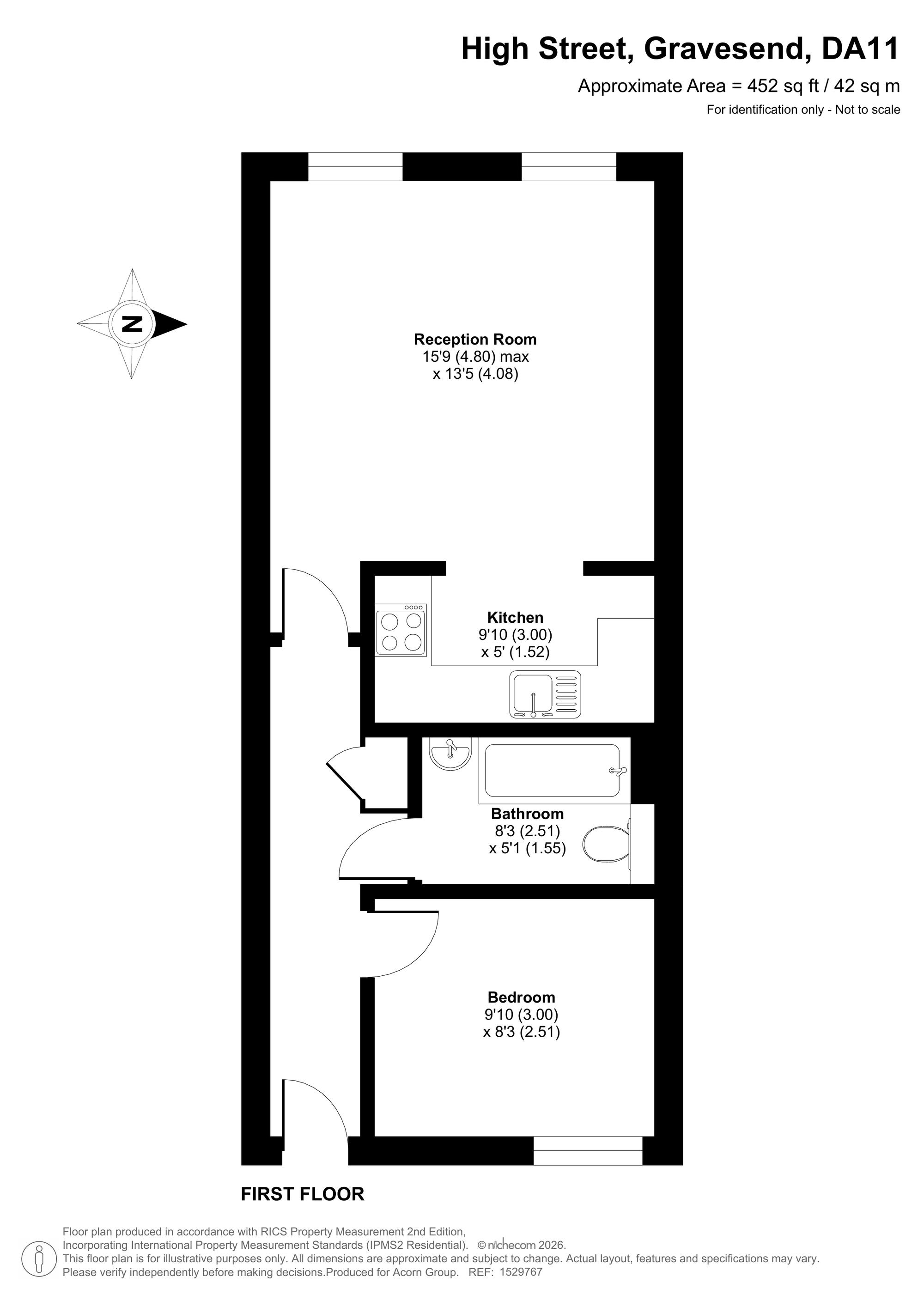 Flat 5, Thames View Court, High Street, Gravesend floorplan