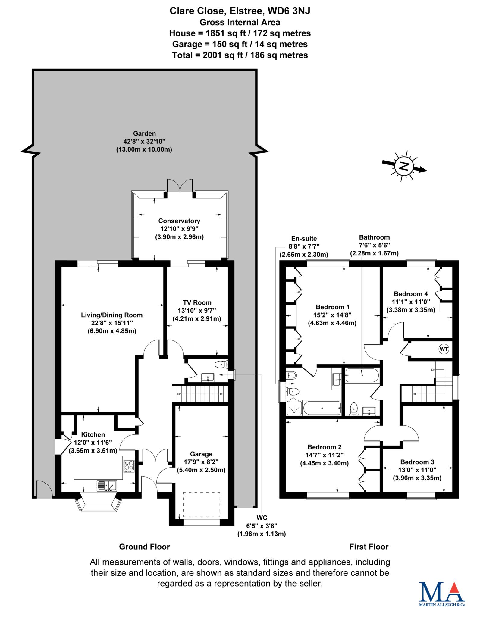 20, Clare Close, Borehamwood floorplan