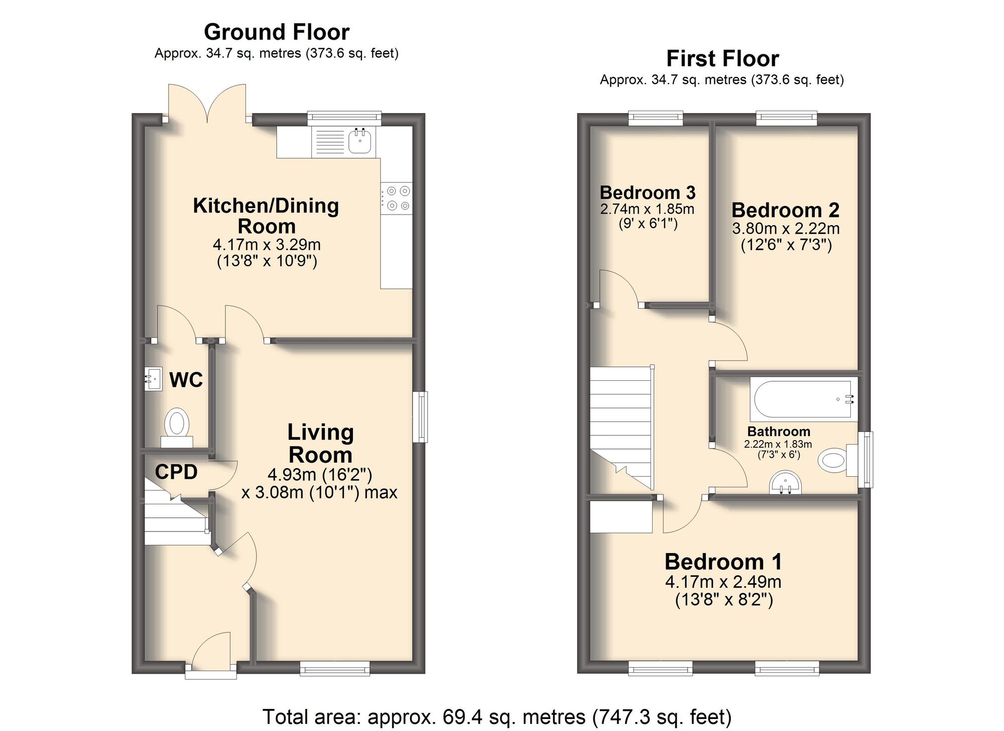 6 Masefield Place, Chesterfield floorplan