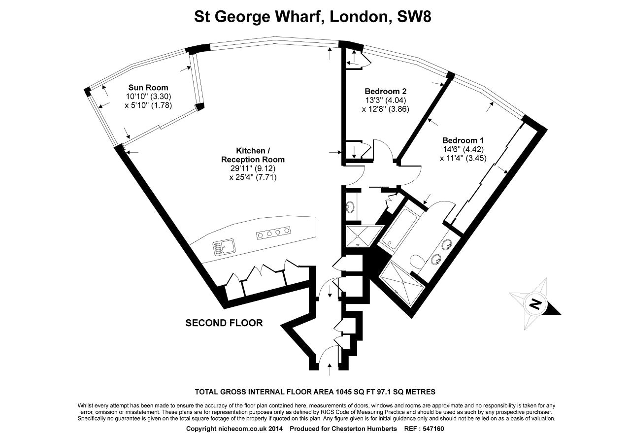 2 Bedrooms Flat to rent in The Tower, 1 St. George Wharf, London SW8