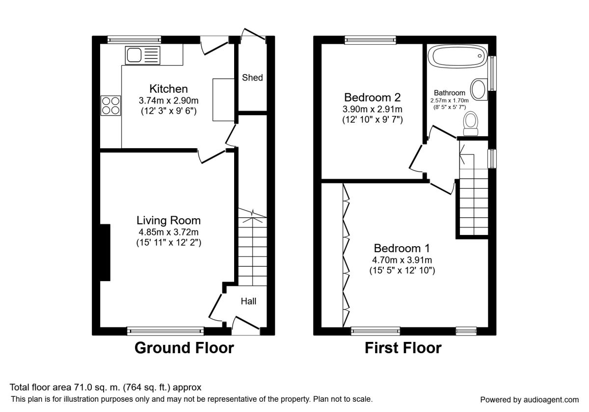 2 Bedrooms Semi-detached house to rent in Kelmscott Avenue, Leeds LS15