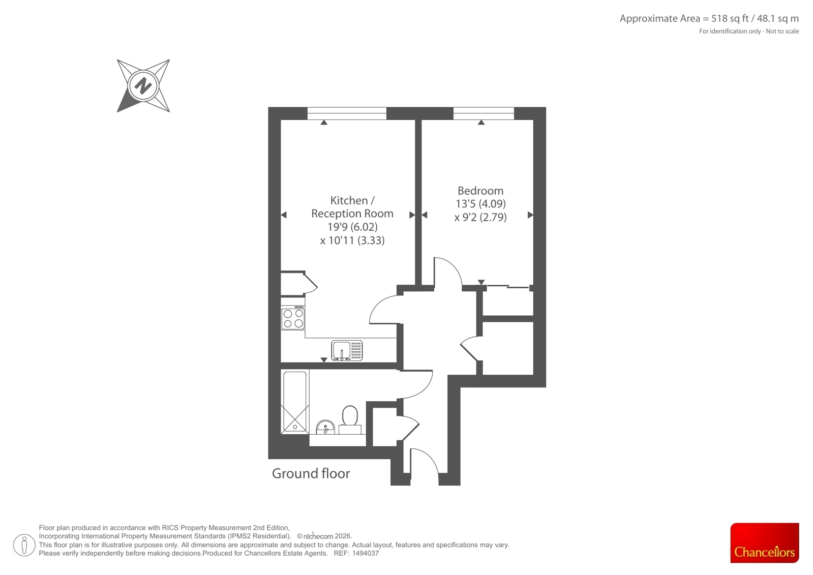 Flat 1, Colborne Place, 74, Maybury Road, Surrey floorplan