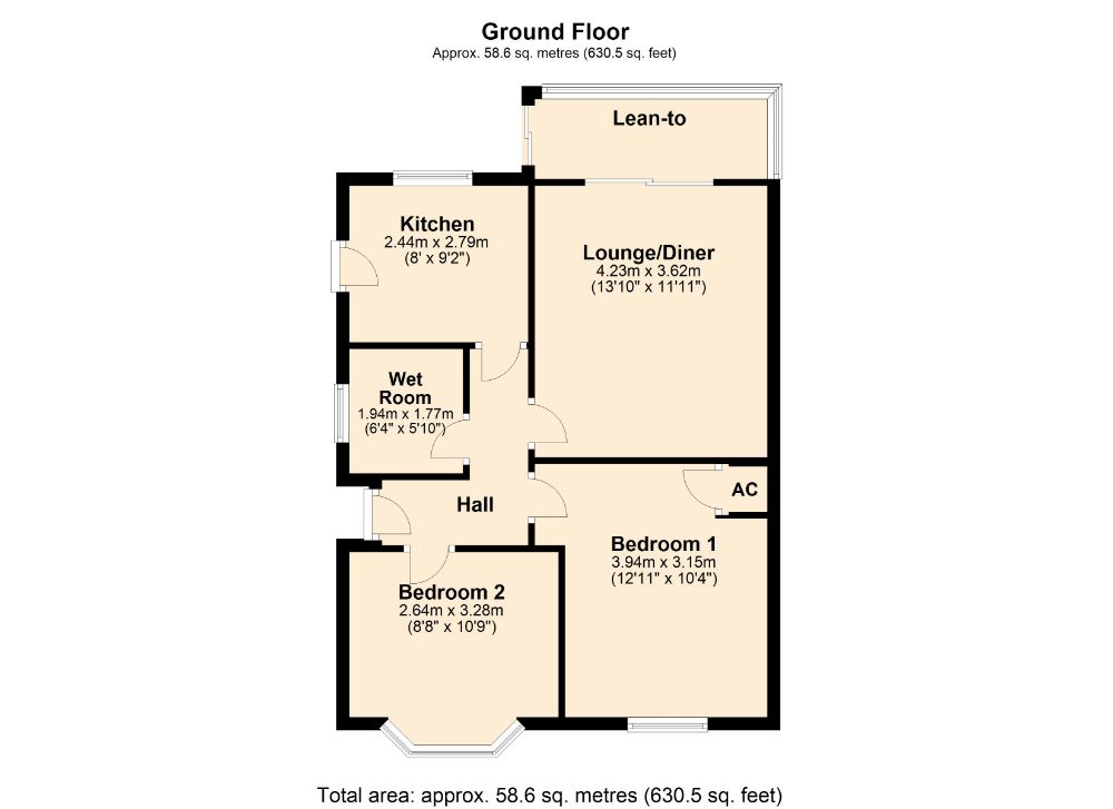 2 Bedrooms Semi-detached bungalow for sale in Holyoake Terrace, Long Buckby, Northampton NN6