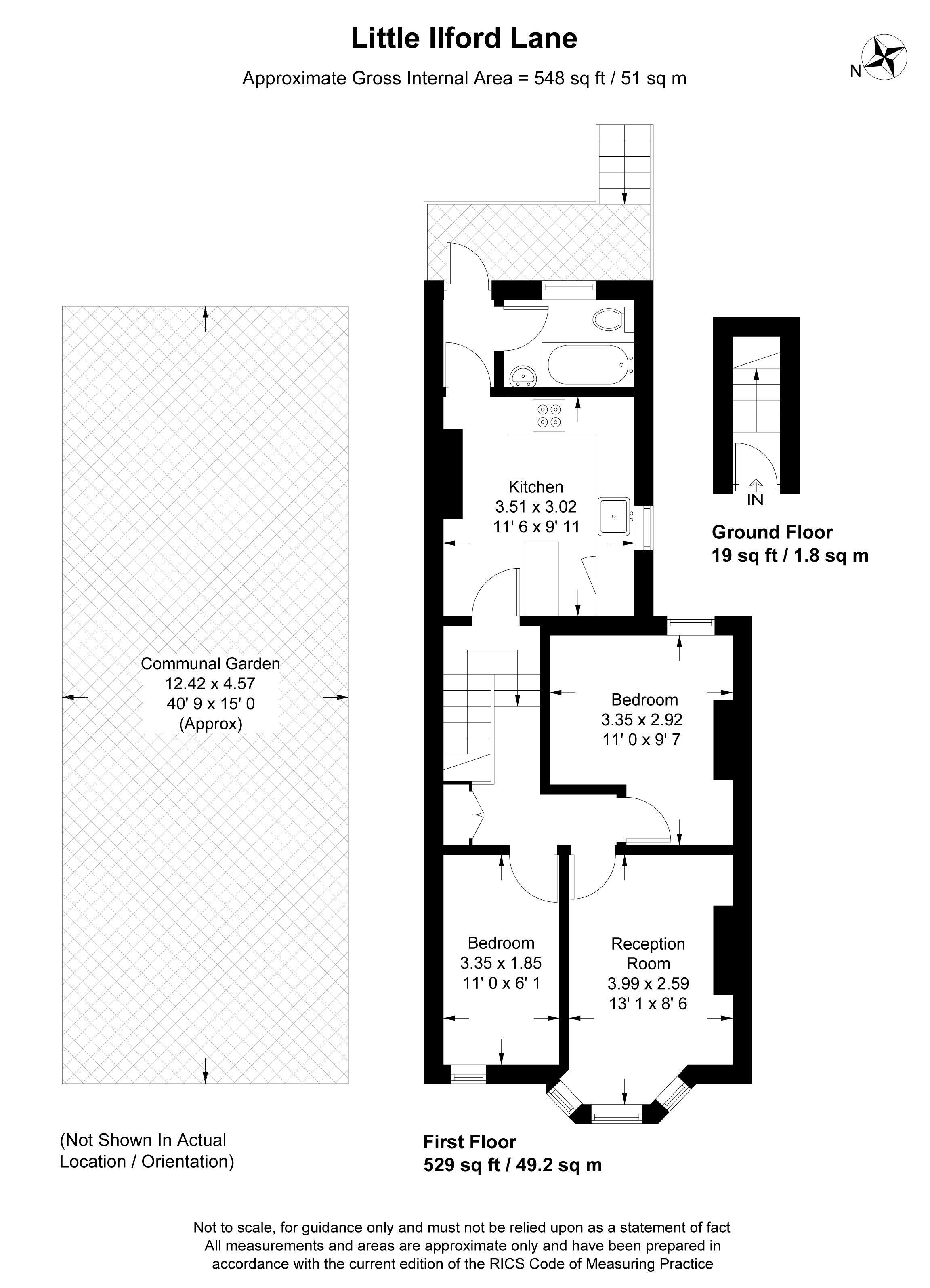 First Floor Flat, 95A, Little Ilford Lane, Manor Park floorplan