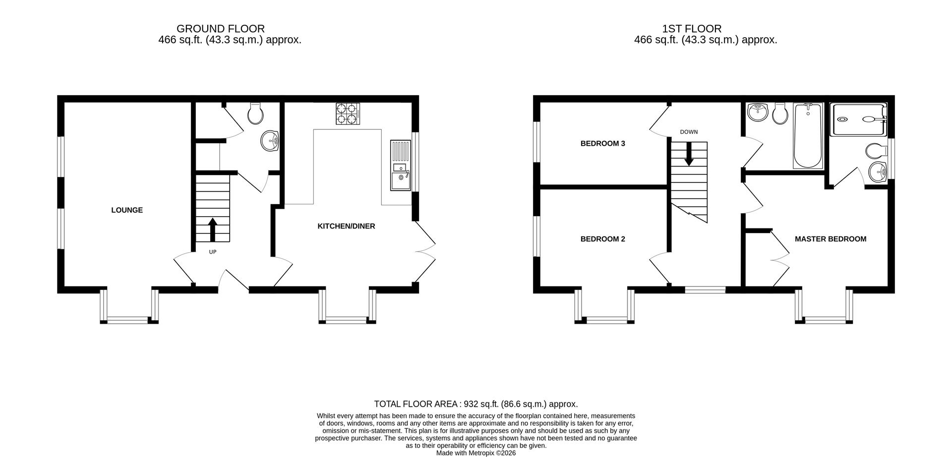 9, Parker Walk, Axminster floorplan