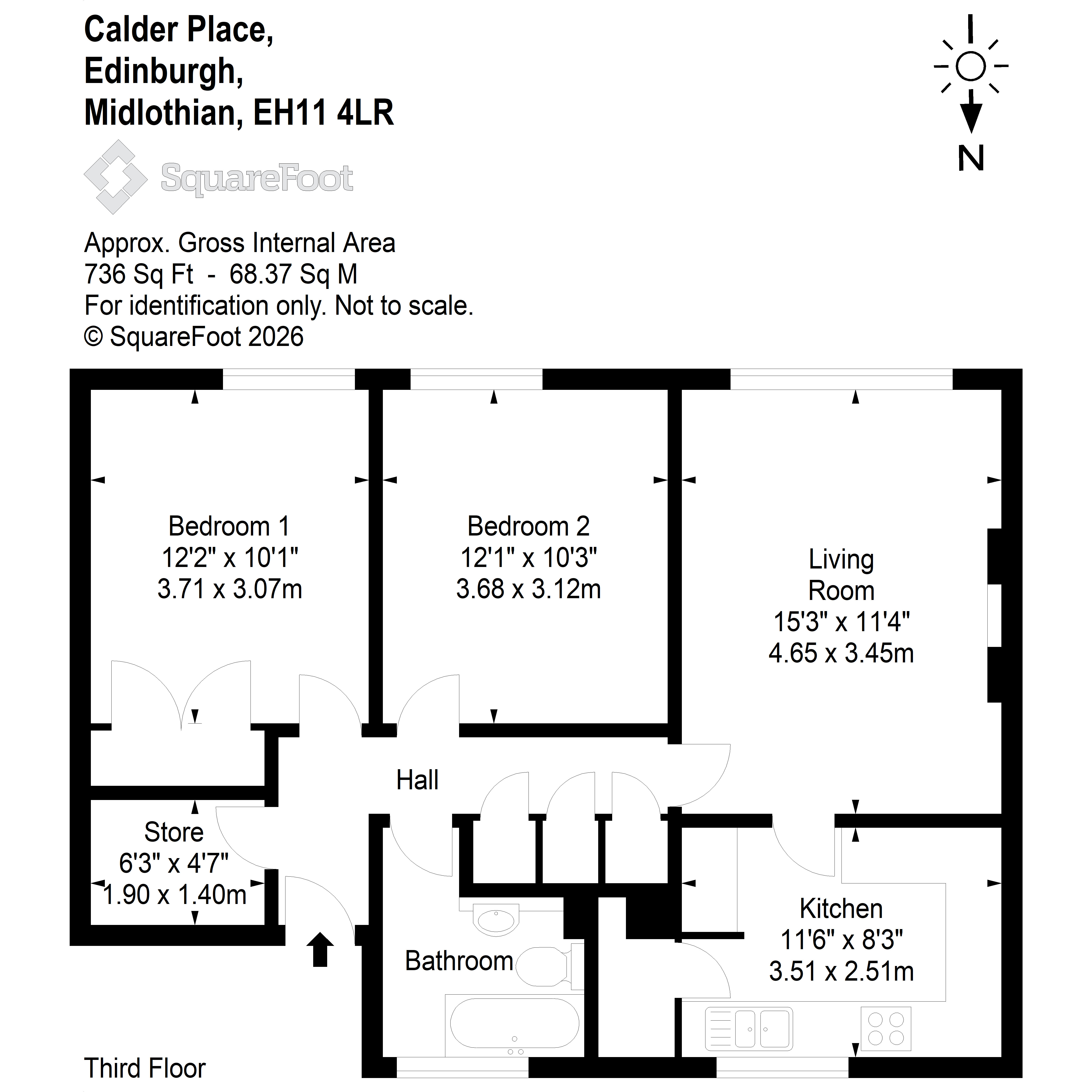 5/8, Calder Place, Edinburgh floorplan
