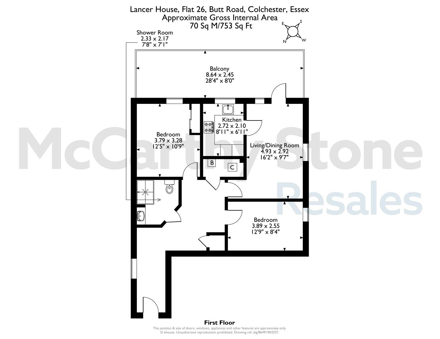 26 Lancer House, Butt Road, Colchester floorplan
