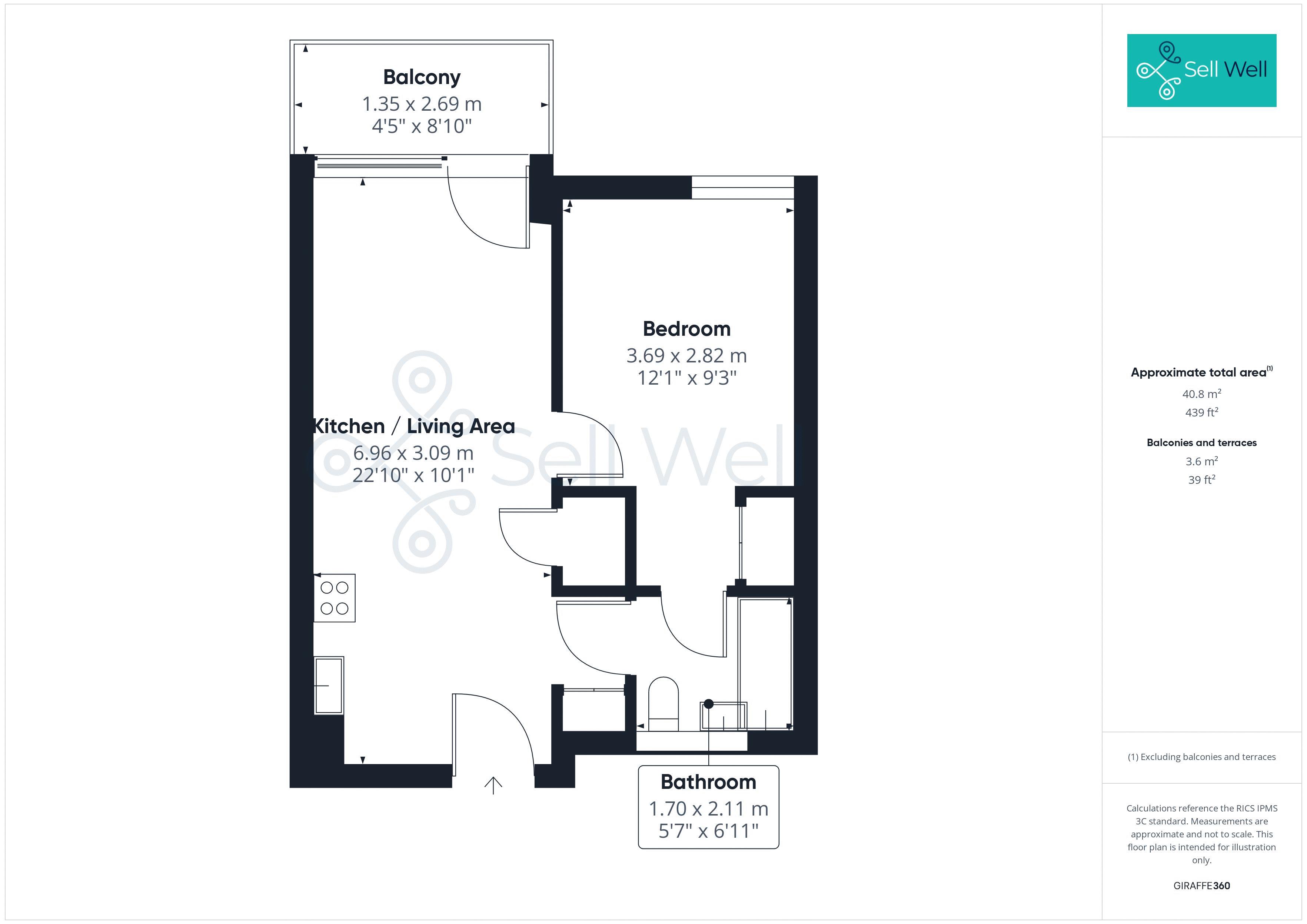 Block B, Apartment 211, Local Crescent Hulme Street, Salford floorplan