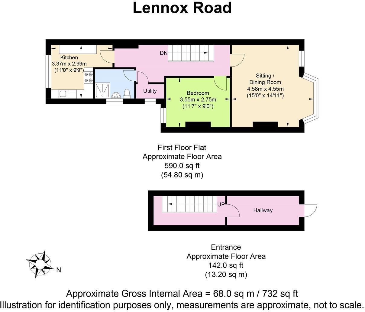 Top Floor Flat, 24, Lennox Road, Worthing floorplan