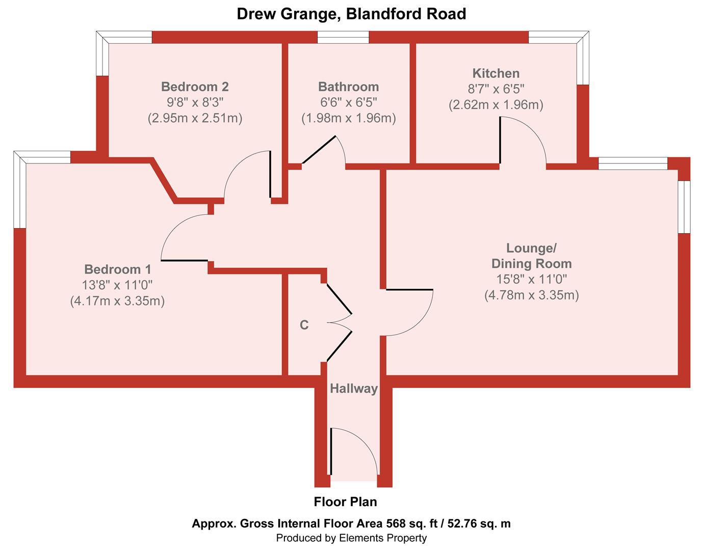 Flat 4 Drew Grange, 411, Blandford Road, Poole floorplan