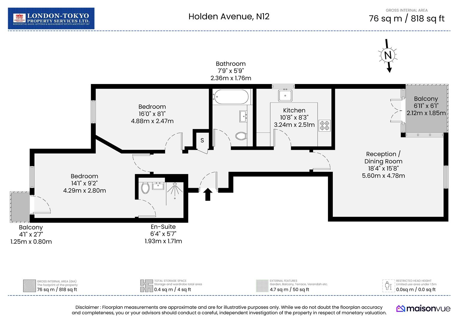 Flat 4, Alcombe, 5 Holden Avenue, London floorplan