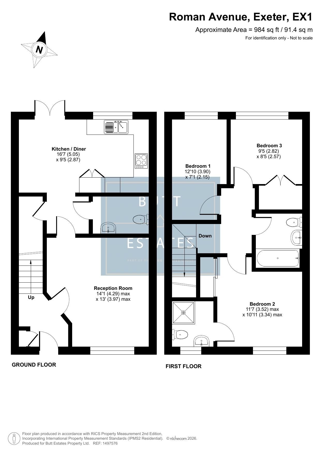 60 Roman Avenue, Exeter floorplan