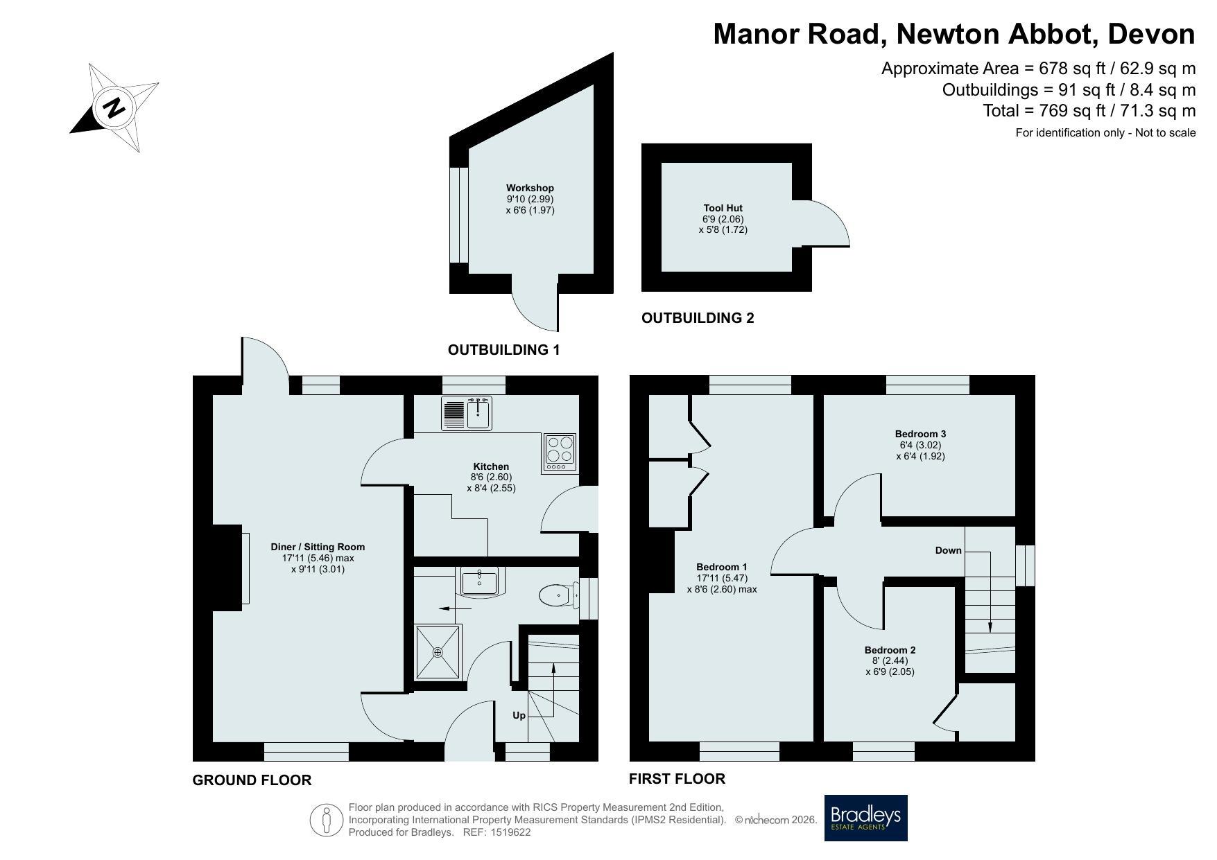 3 Manor Road, Newton Abbot Devon, Devon floorplan